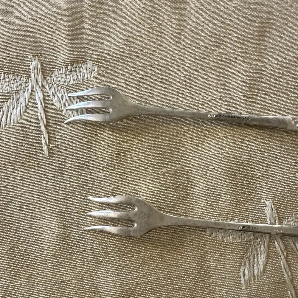 Pair of 2 Vintage WM Rogers & Sons AA Cocktail / Olive / Pickle Fork.